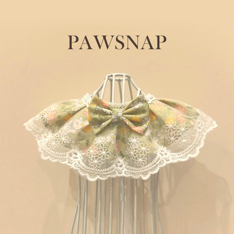 Green Floral Lace Pet Bandana