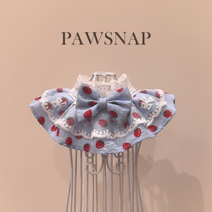Strawberry Print Lace Pet Bandana