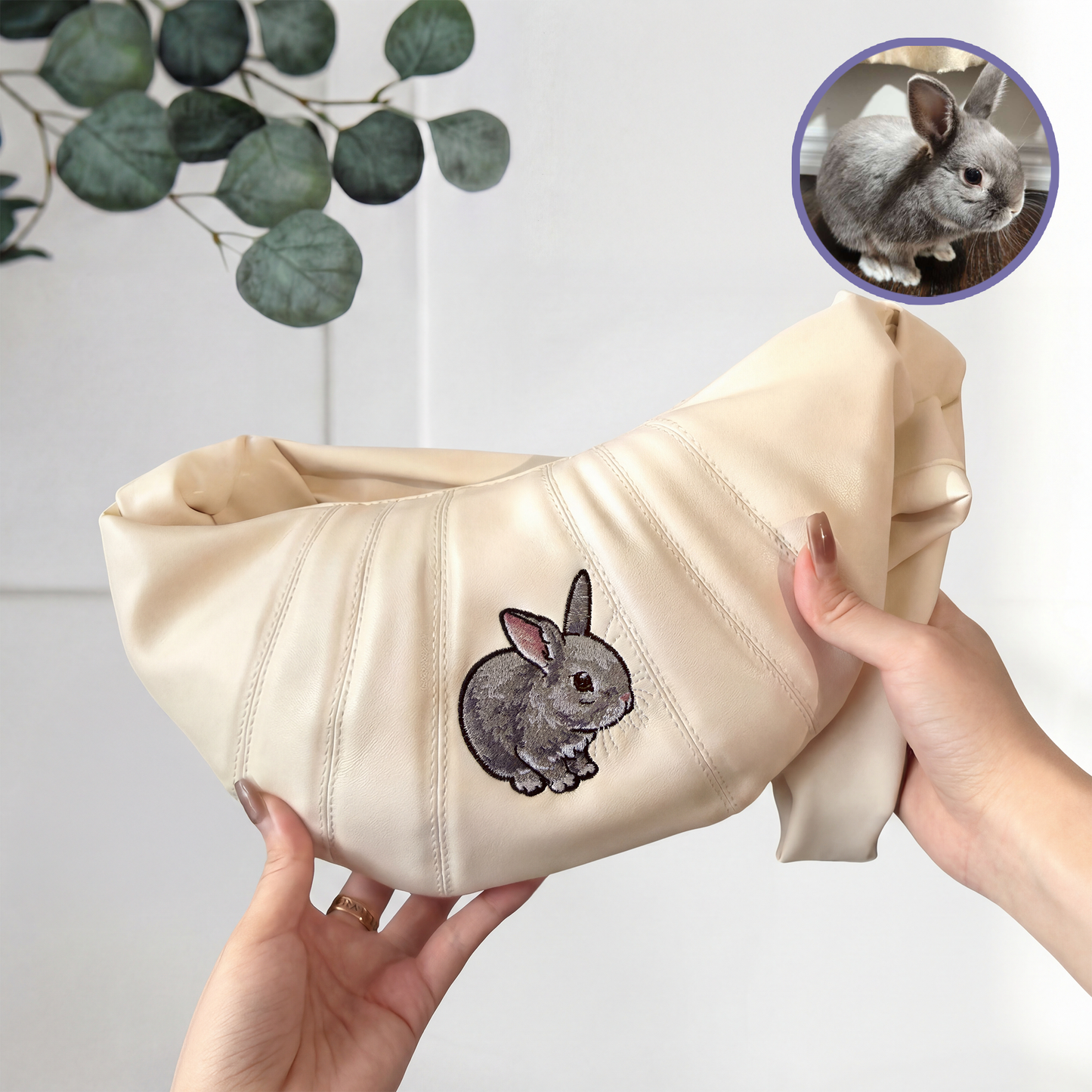 Custom Pet Embroidered Croissant Bag