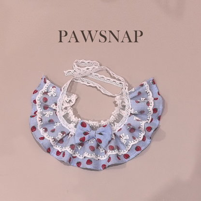 Strawberry Print Lace Pet Bandana