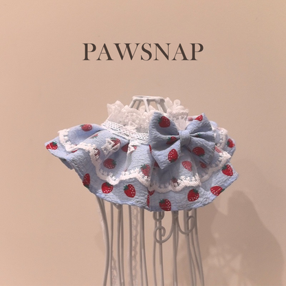 Strawberry Print Lace Pet Bandana