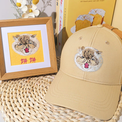 Custom pet embroidered hat and matching portrait frame set