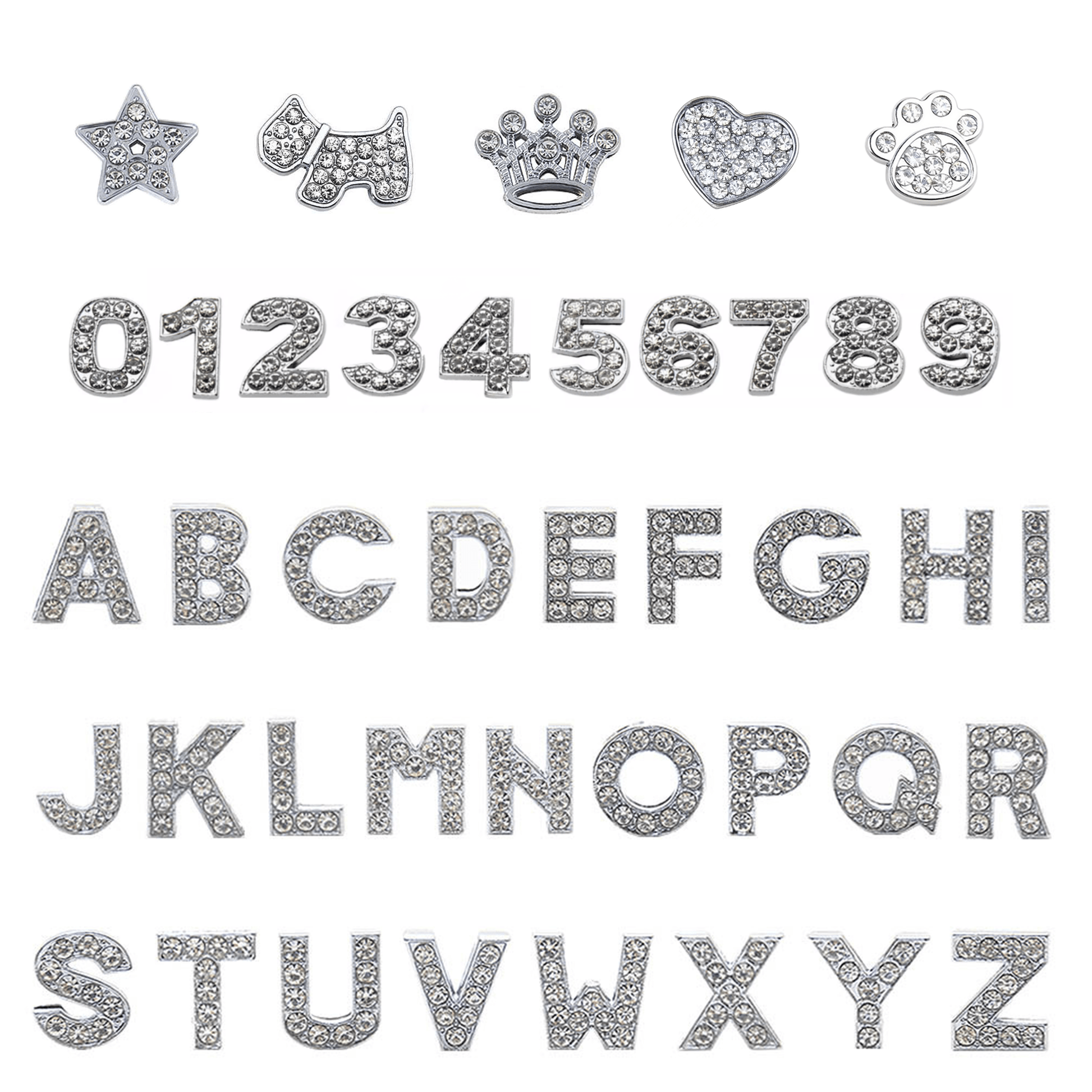 DIY collar chrome letters and decorative charms options