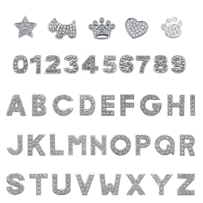 DIY collar chrome letters and decorative charms options