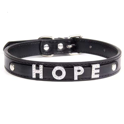 DIY pet name collar in black with adjustable fit