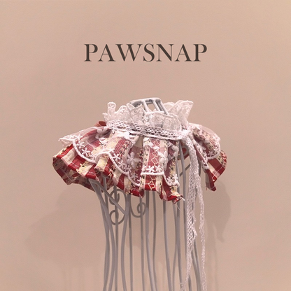 Pink Plaid Lace Pet Bandana