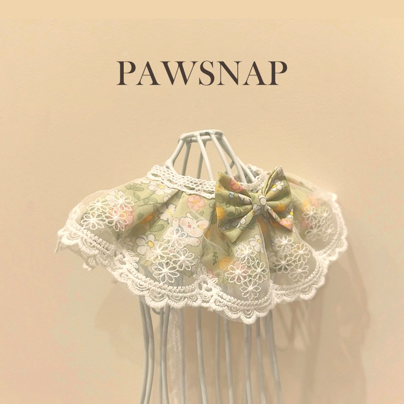 Green Floral Lace Pet Bandana