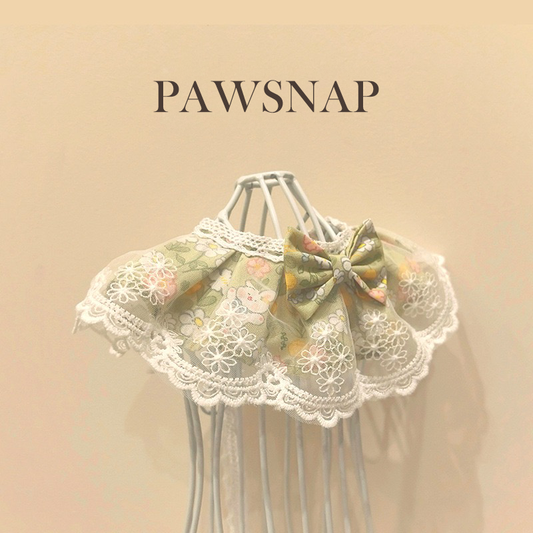 Green Floral Lace Pet Bandana