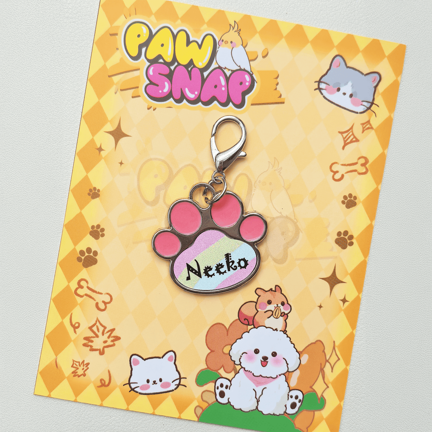 Personalized pet name tag for collar attachment lightweight design