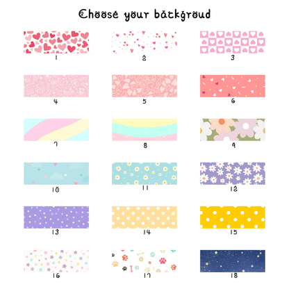 Pet name tag background pattern options for customization